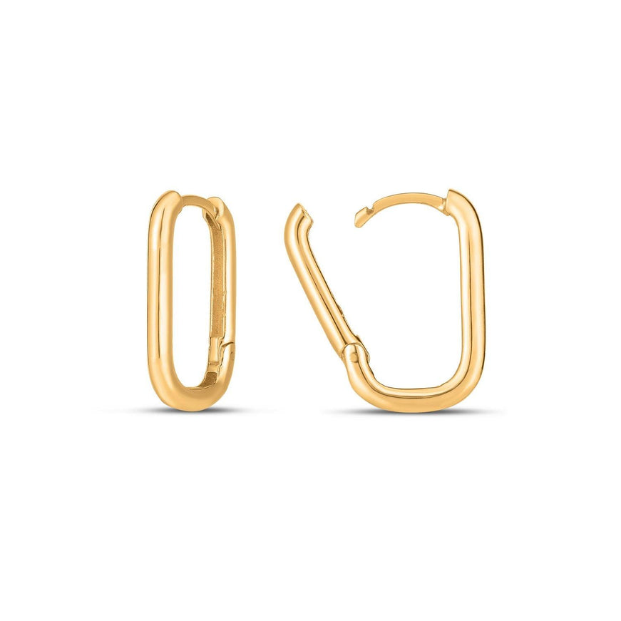 14k Yellow Gold Large Paperclip Huggies - Ellie Belle