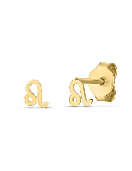 14k Yellow Gold Leo Stud Earrings - Ellie Belle