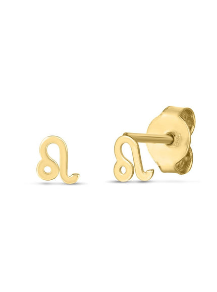 14k Yellow Gold Leo Stud Earrings - Ellie Belle