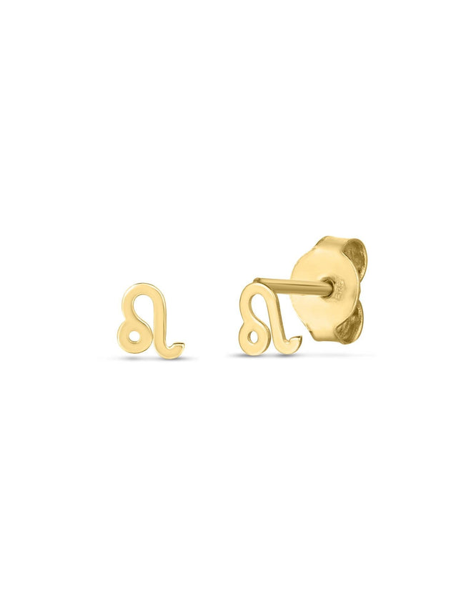 14k Yellow Gold Leo Stud Earrings - Ellie Belle