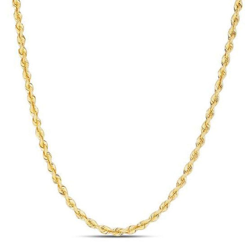 14k Yellow Gold Light Rope Chain 1.5mm - Ellie Belle