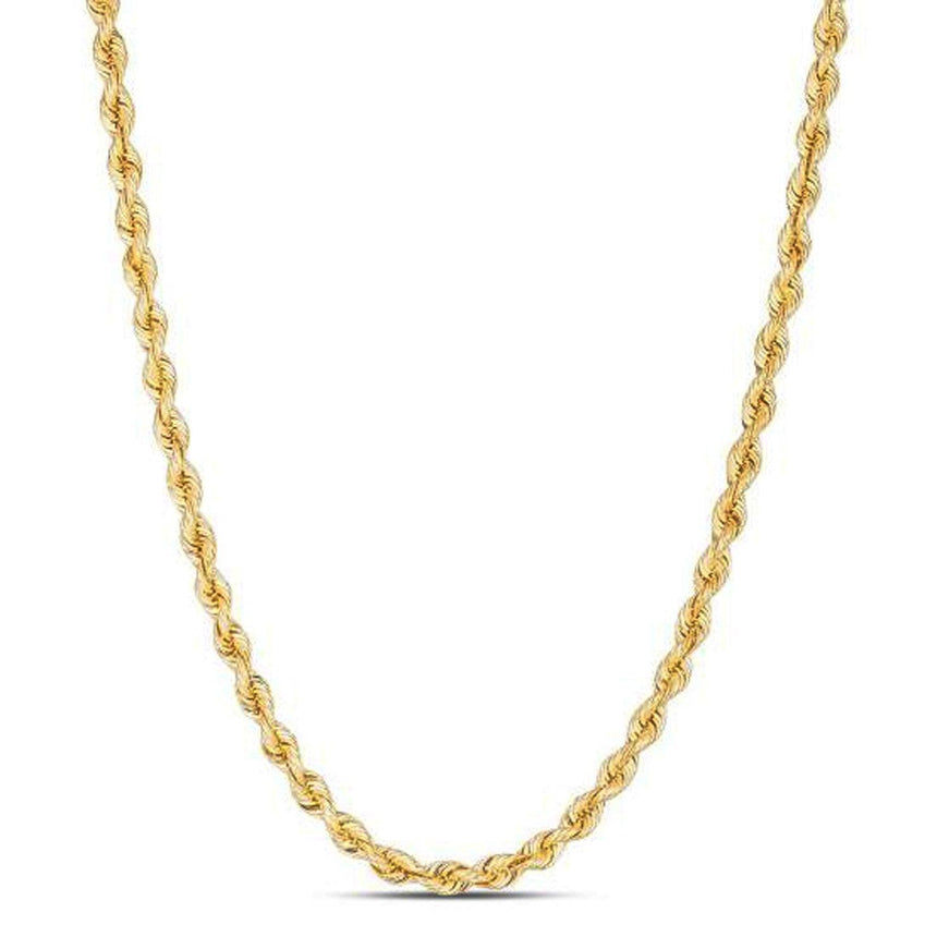 14k Yellow Gold Light Rope Chain (3.70 mm) - Ellie Belle