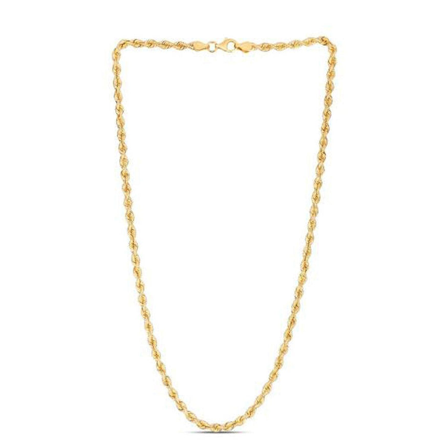 14k Yellow Gold Light Rope Chain (3.70 mm) - Ellie Belle