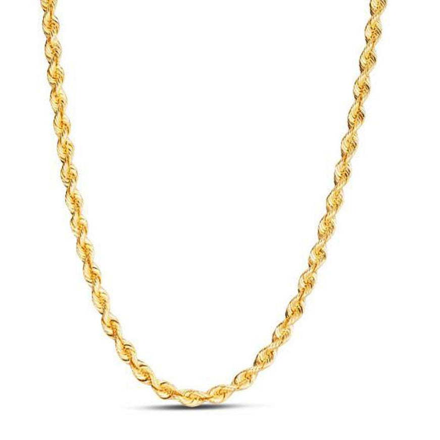 14k Yellow Gold Light Rope Chain 4.3mm - Ellie Belle