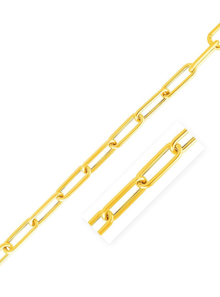 14k Yellow Gold Lite Round Wire Paperclip Bracelet (8.5mm) - Ellie Belle