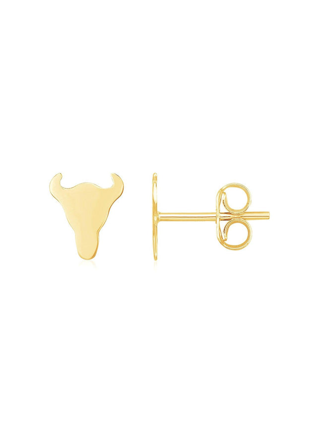 14K Yellow Gold Longhorn Earrings - Ellie Belle