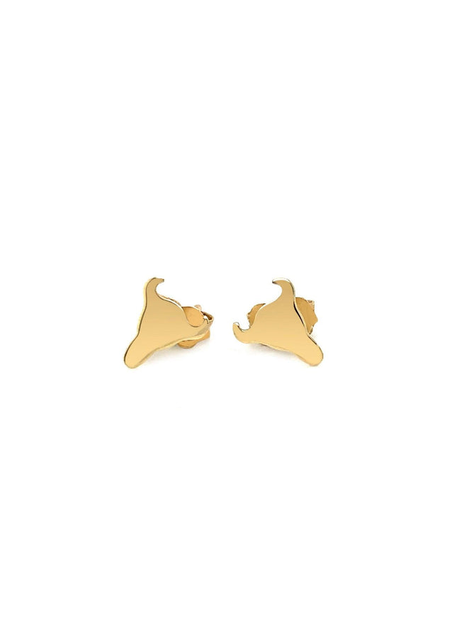 14K Yellow Gold Longhorn Earrings - Ellie Belle