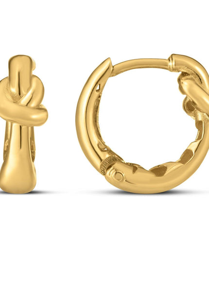 14k Yellow Gold Love knot Hoops - Ellie Belle