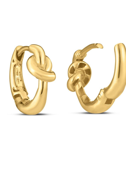 14k Yellow Gold Love knot Hoops - Ellie Belle