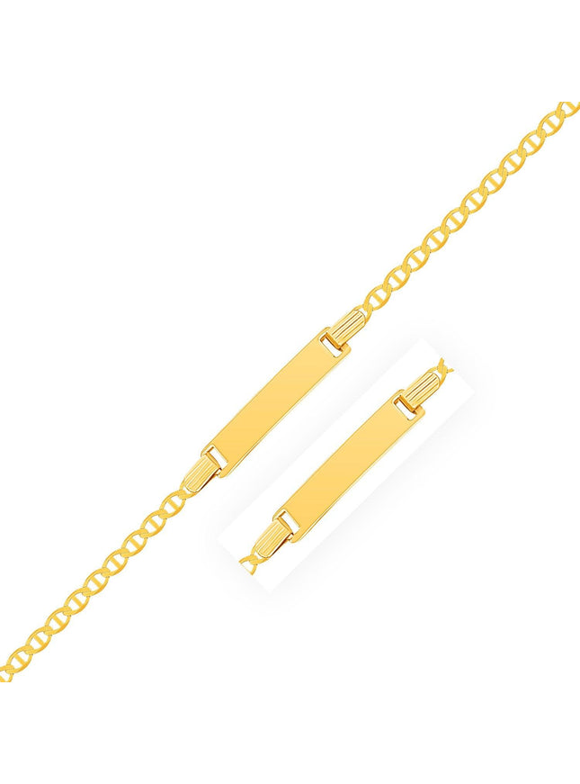 14k Yellow Gold Mariner Style Link Children's ID Bracelet - Ellie Belle