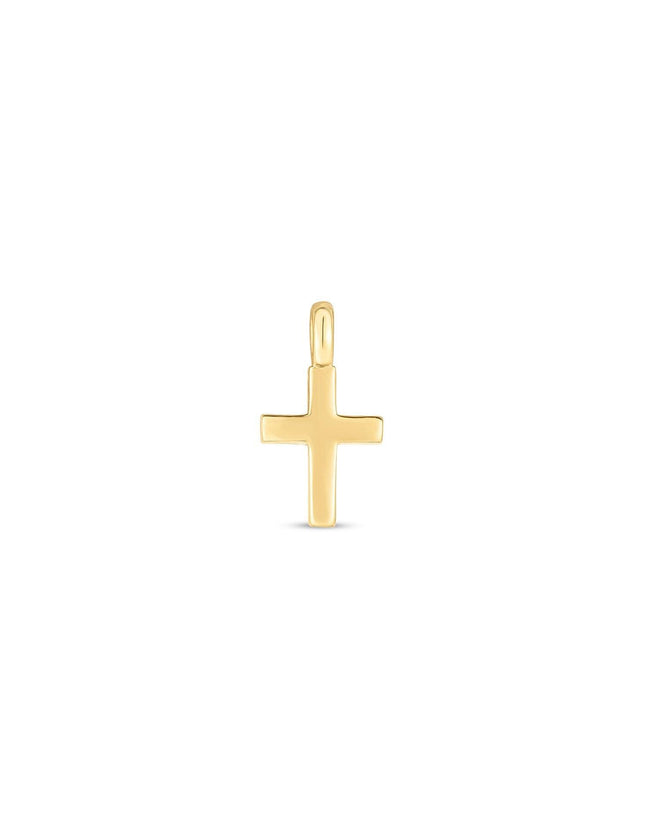 14k Yellow Gold Mini Cross Charm - Ellie Belle