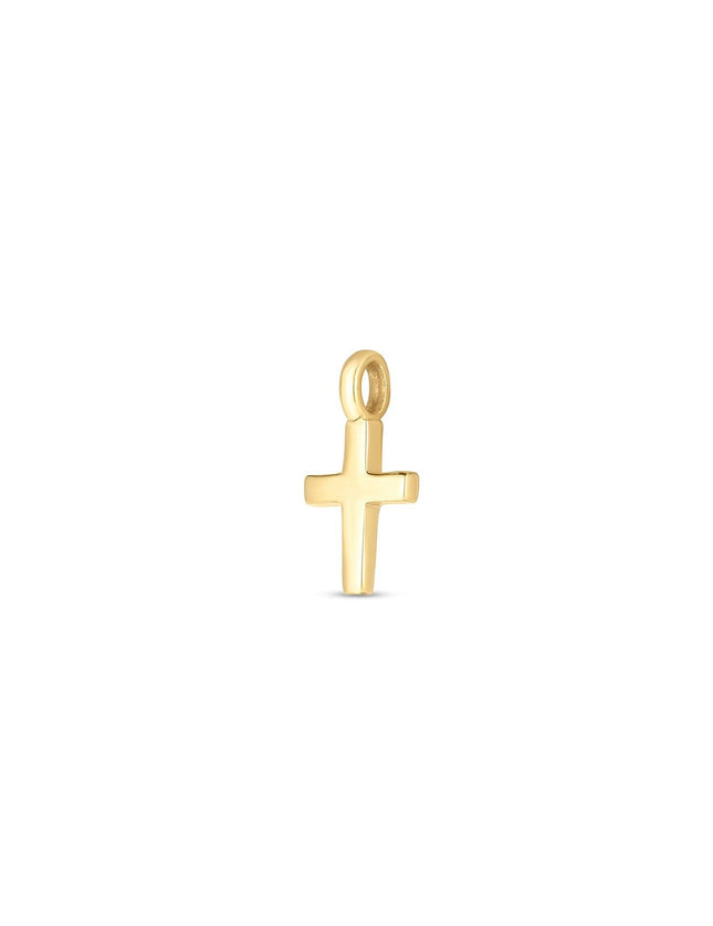 14k Yellow Gold Mini Cross Charm - Ellie Belle