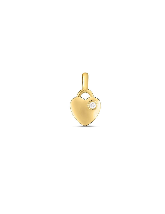 14k Yellow Gold Mini Diamond Heart Charm - Ellie Belle