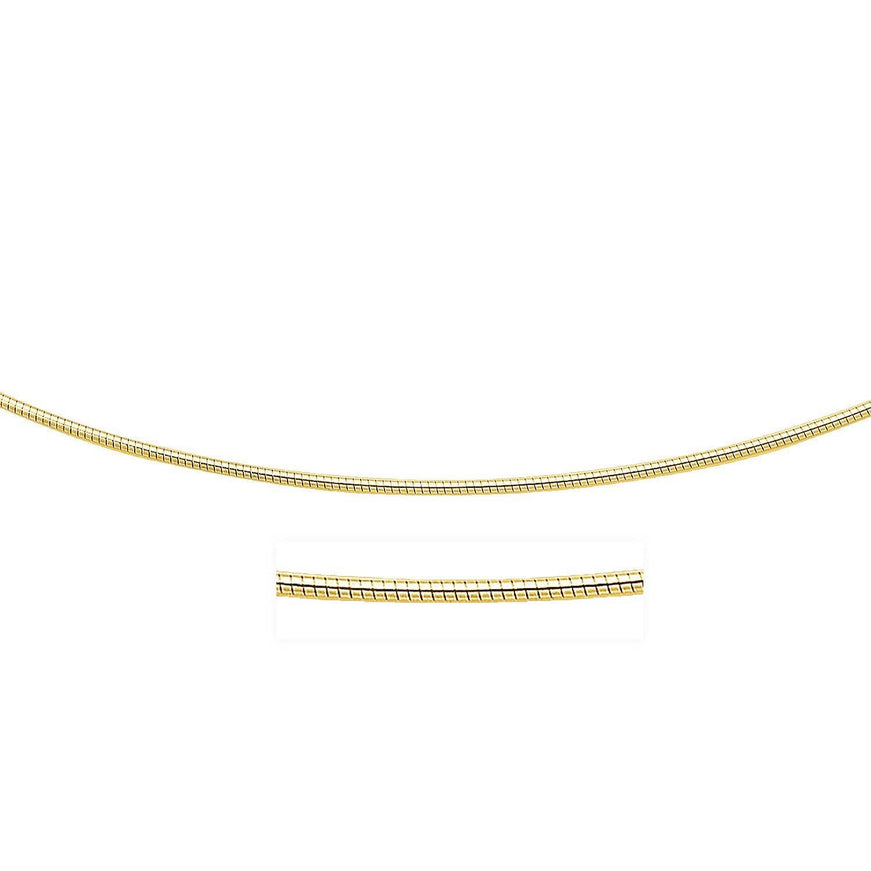 14k Yellow Gold Necklace in a Round Omega Chain Style - Ellie Belle