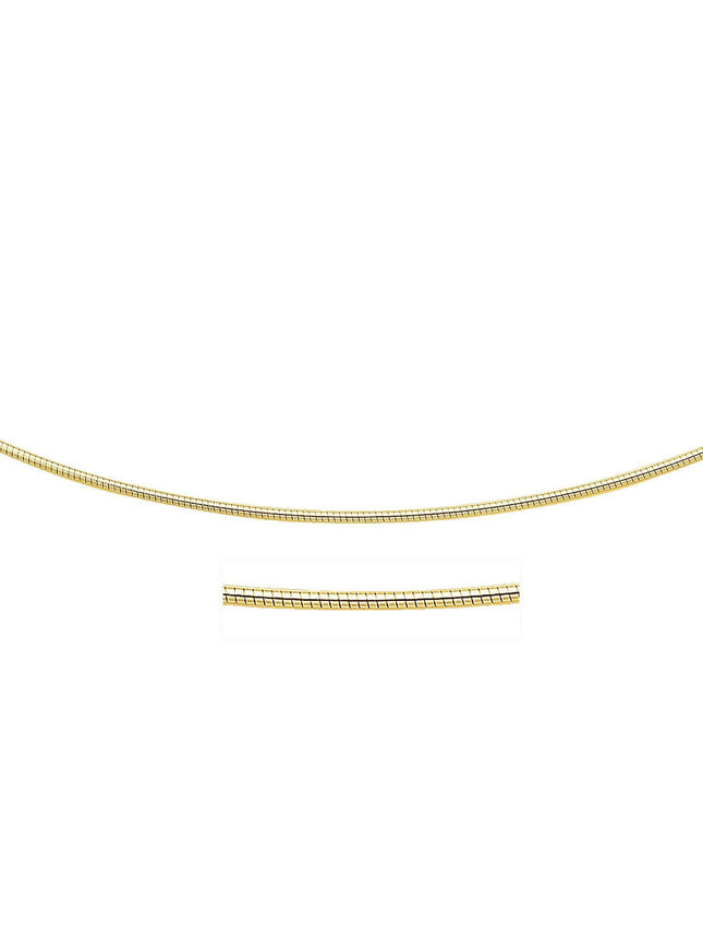 14k Yellow Gold Necklace in a Round Omega Chain Style - Ellie Belle
