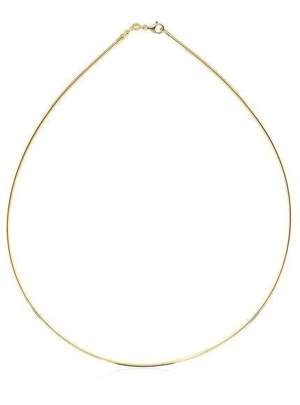 14k Yellow Gold Necklace in a Round Omega Chain Style - Ellie Belle