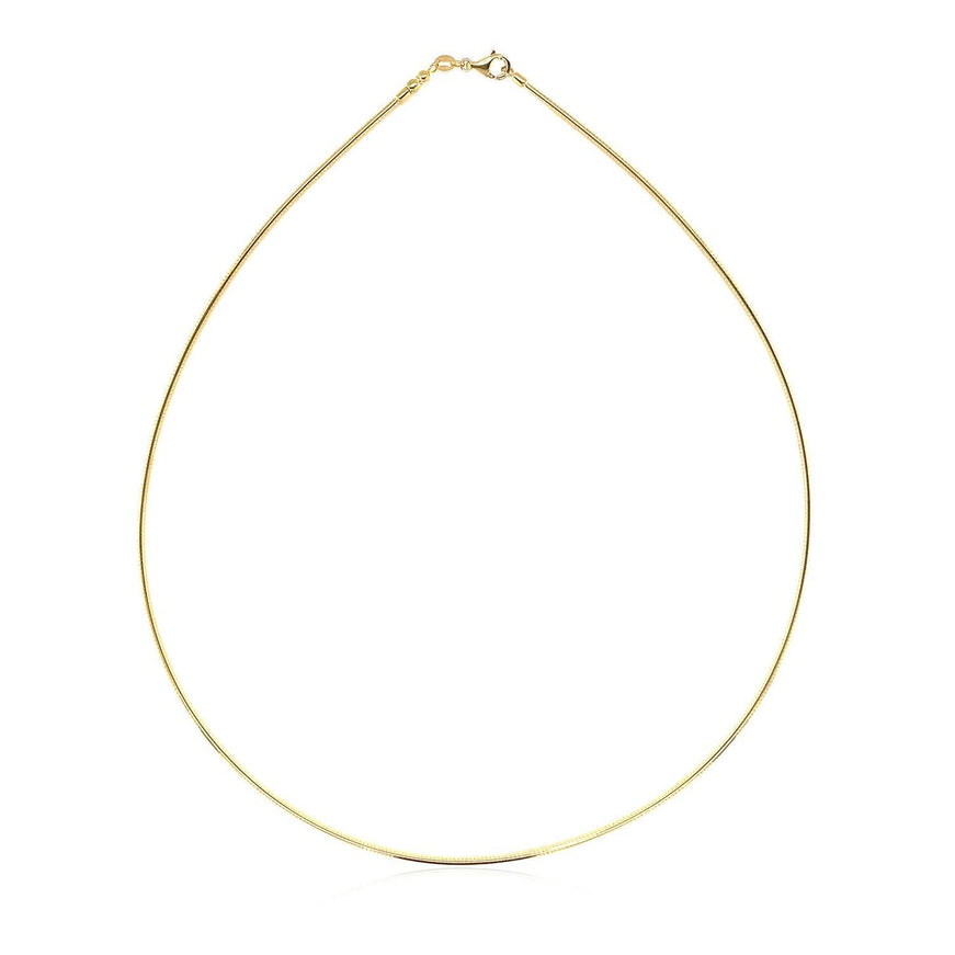 14k Yellow Gold Necklace in a Round Omega Chain Style - Ellie Belle