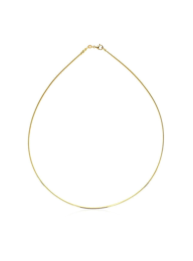 14k Yellow Gold Necklace in a Round Omega Chain Style - Ellie Belle