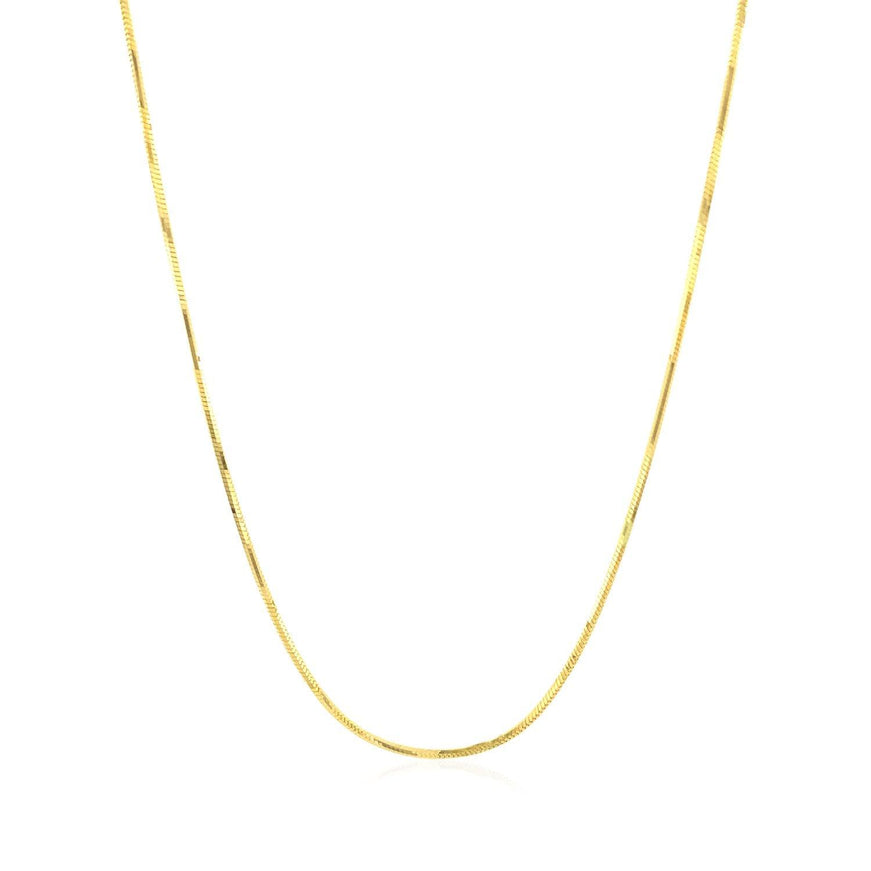 14k Yellow Gold Octagonal Shiny Snake Chain 0.8mm - Ellie Belle