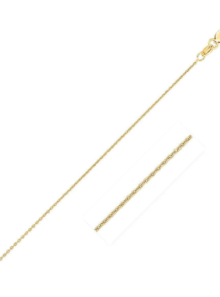 14k Yellow Gold Oval Cable Link Chain 0.6mm - Ellie Belle