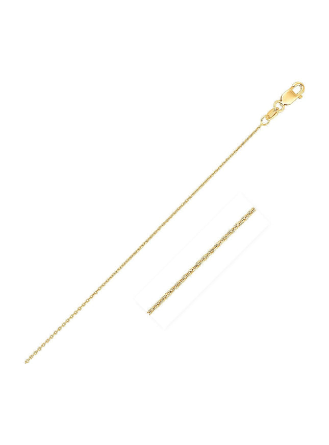 14k Yellow Gold Oval Cable Link Chain 0.6mm - Ellie Belle