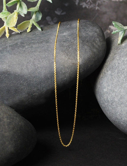 14k Yellow Gold Oval Cable Link Chain 0.6mm - Ellie Belle