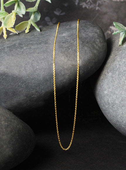 14k Yellow Gold Oval Cable Link Chain 0.6mm - Ellie Belle