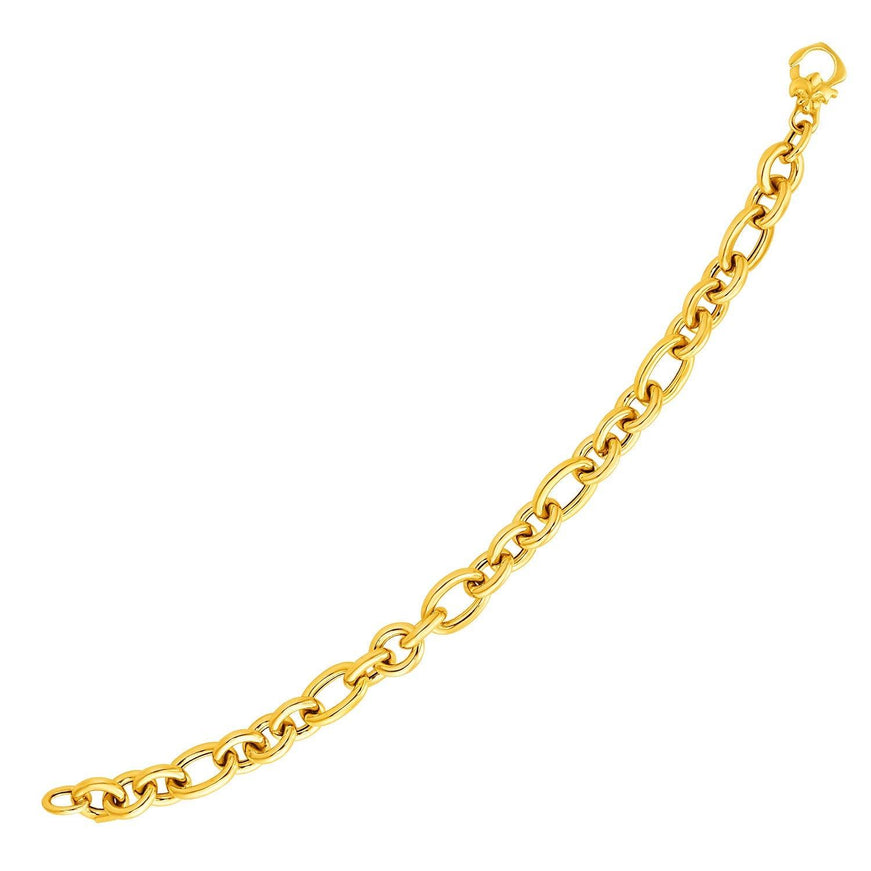 14k Yellow Gold Oval Link Bracelet - Ellie Belle