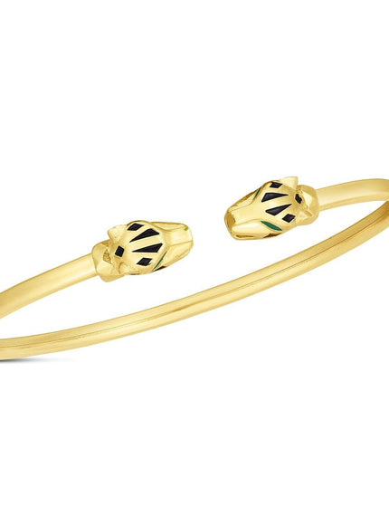 14k Yellow Gold Panther Bangle - Ellie Belle