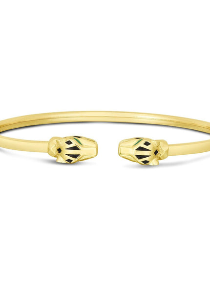 14k Yellow Gold Panther Bangle - Ellie Belle