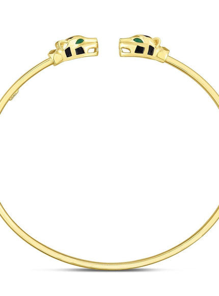 14k Yellow Gold Panther Bangle - Ellie Belle