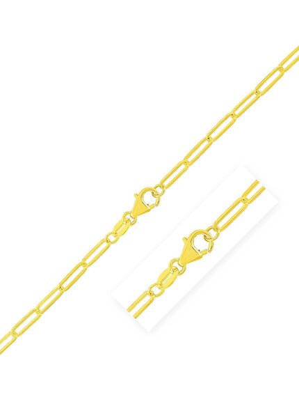 14K Yellow Gold Paperclip Bracelet (2.5mm) - Ellie Belle