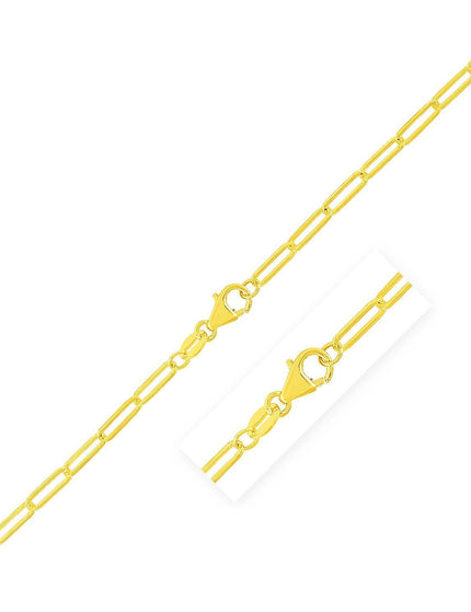 14K Yellow Gold Paperclip Chain (2.5mm) - Ellie Belle