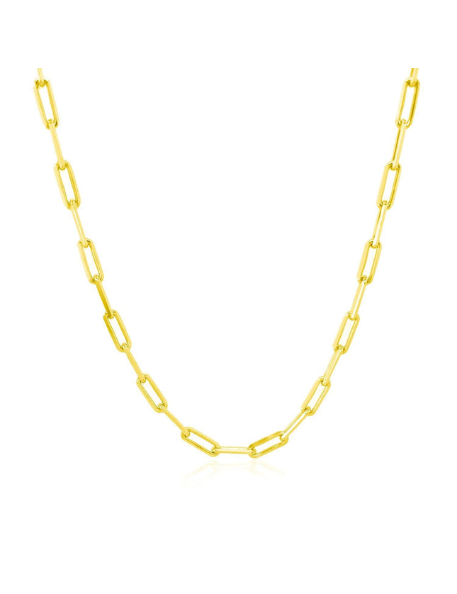 14K Yellow Gold Paperclip Chain (2.5mm) - Ellie Belle