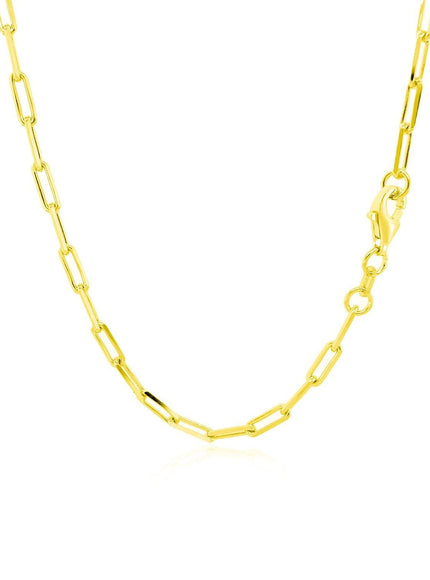 14K Yellow Gold Paperclip Chain (2.5mm) - Ellie Belle