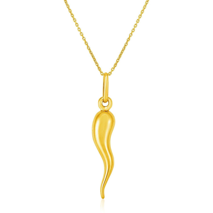 14k Yellow Gold Pendant with Polished Abstract Swirl - Ellie Belle