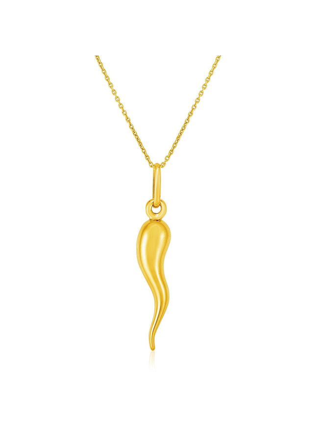 14k Yellow Gold Pendant with Polished Abstract Swirl - Ellie Belle