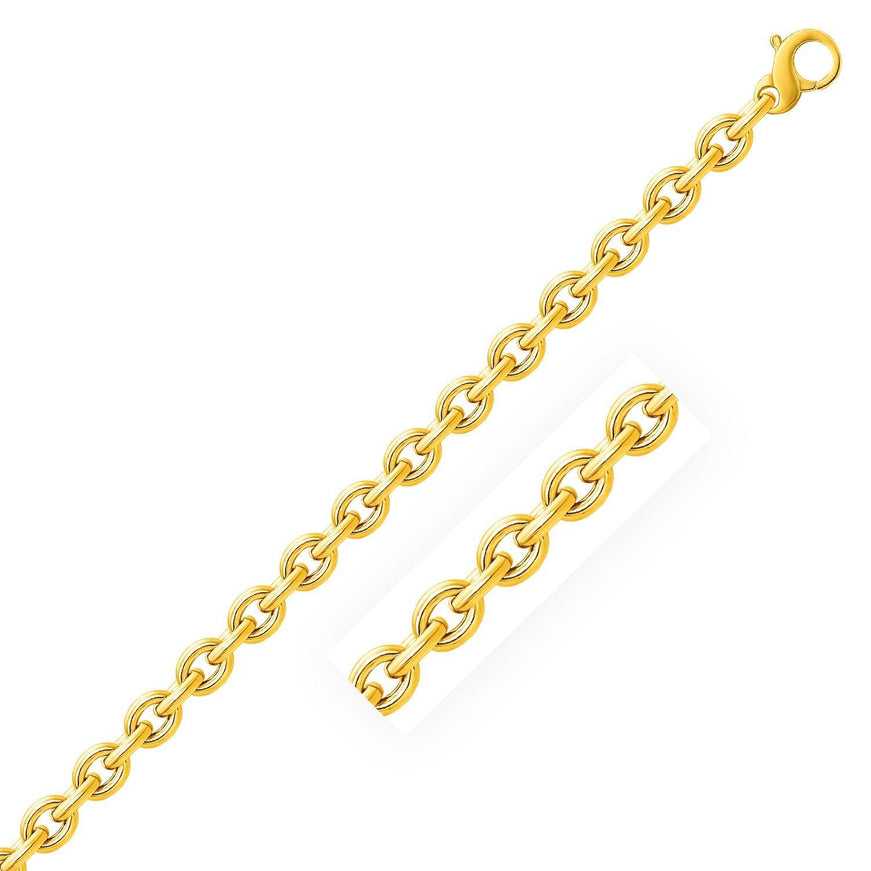 14k Yellow Gold Polished Cable Motif Bracelet - Ellie Belle