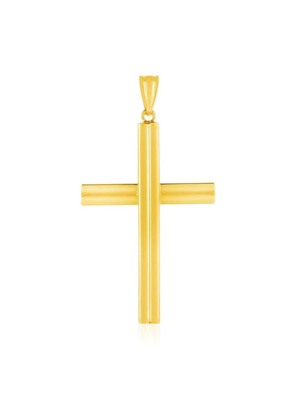 14k Yellow Gold Polished Cross Pendant - Ellie Belle