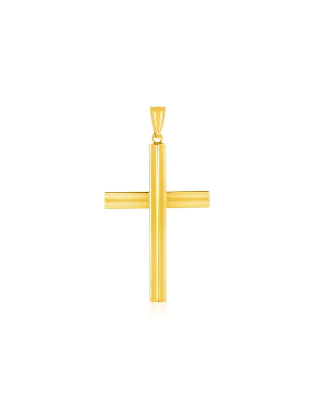 14k Yellow Gold Polished Cross Pendant - Ellie Belle