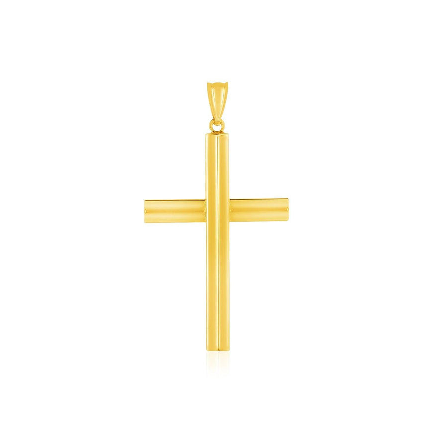 14k Yellow Gold Polished Cross Pendant - Ellie Belle