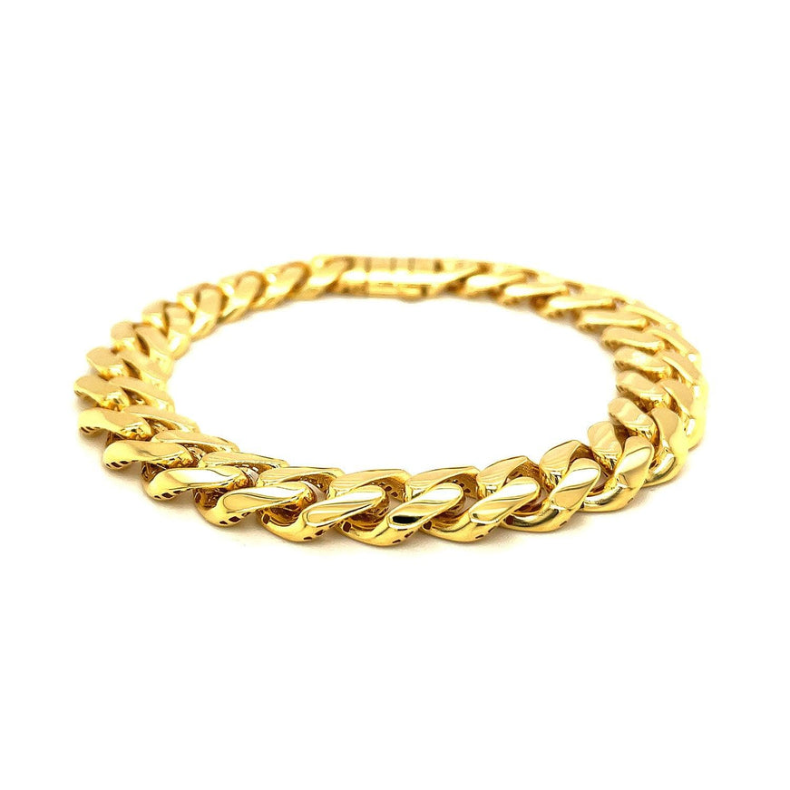 14k Yellow Gold Polished Curb Chain Bracelet - Ellie Belle