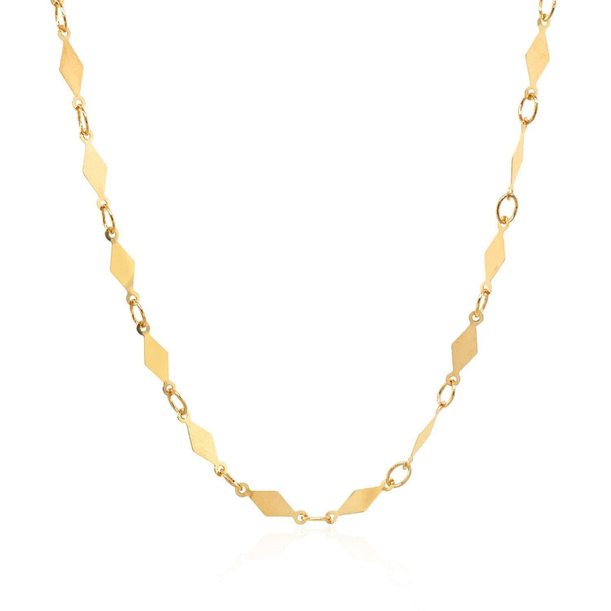 14K Yellow Gold Polished Diamond Motif Chain (3.0mm) - Ellie Belle