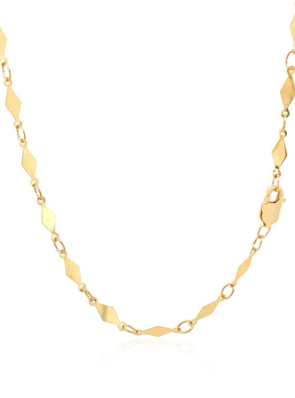 14K Yellow Gold Polished Diamond Motif Chain (3.0mm) - Ellie Belle