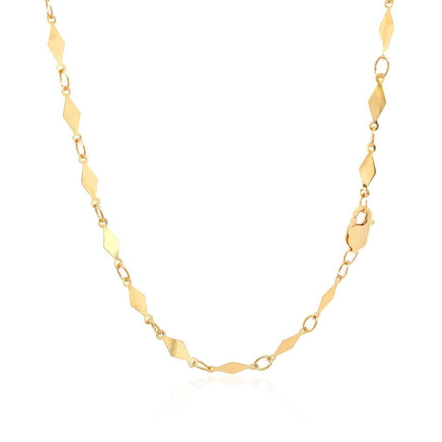 14K Yellow Gold Polished Diamond Motif Chain (3.0mm) - Ellie Belle