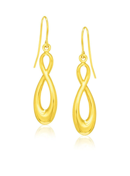 14k Yellow Gold Polished Earrings in Infinity Design - Ellie Belle