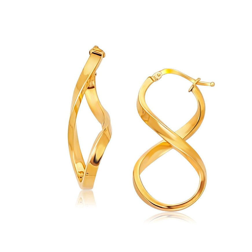 14k Yellow Gold Polished Infinity Shape Drop Earrings - Ellie Belle