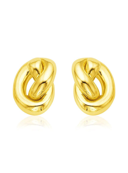 14k Yellow Gold Polished Knot Earrings - Ellie Belle