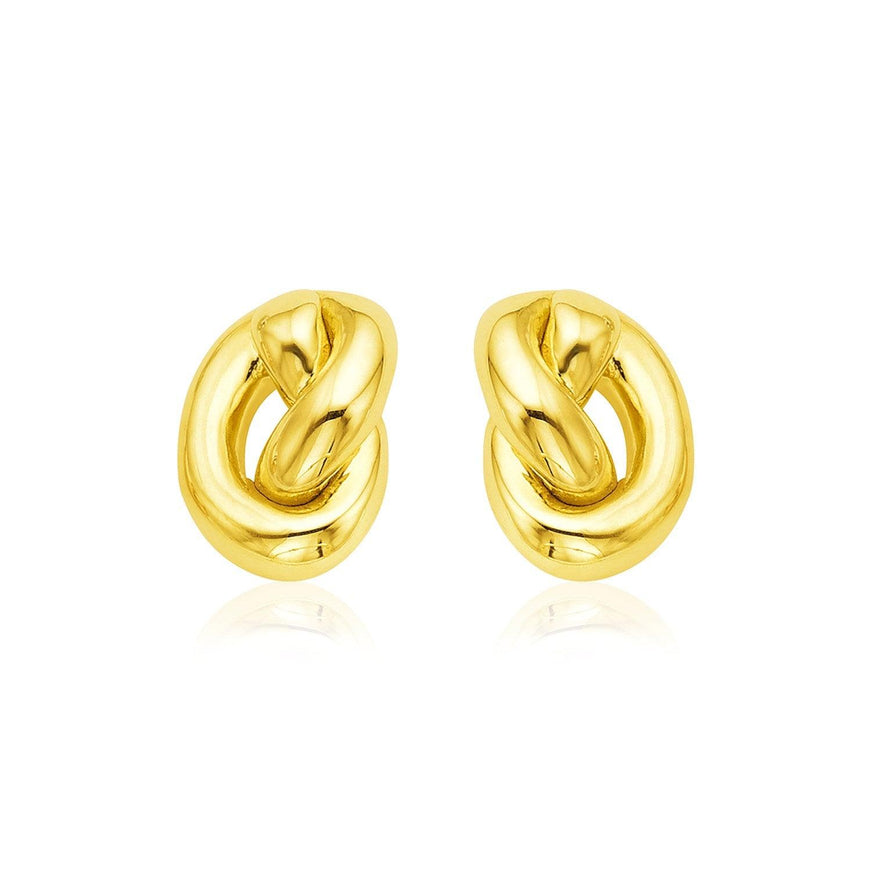 14k Yellow Gold Polished Knot Earrings - Ellie Belle