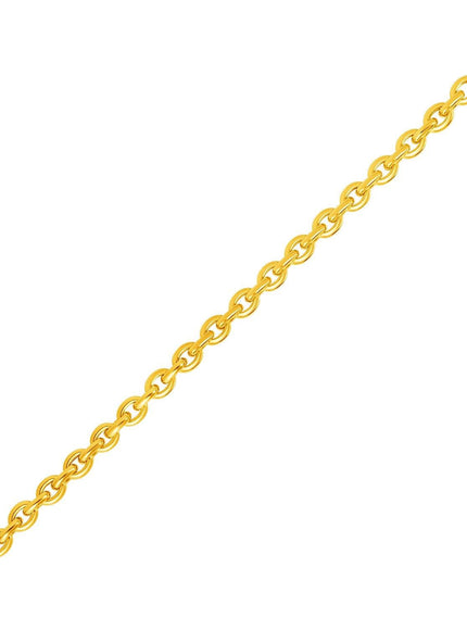 14k Yellow Gold Polished Oval Link Bracelet - Ellie Belle